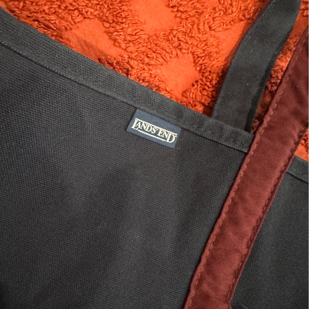 Vintage Lands' End Dual-Color Canvas Tote